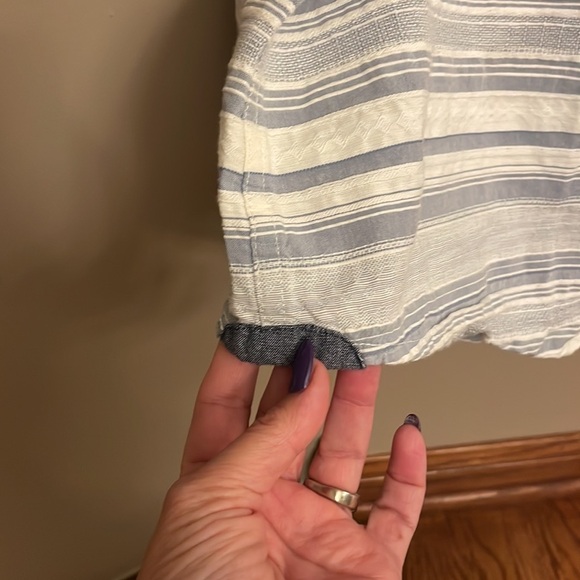 CARBON2COBALT men’s blue white stripe button down shirt cotton light texture XL - Picture 8 of 14